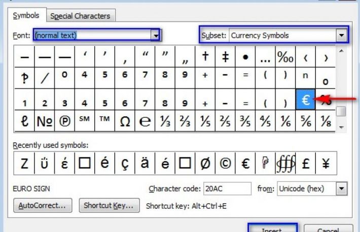 Cum poate fi tastat semnul Euro pe computerele Macintosh 