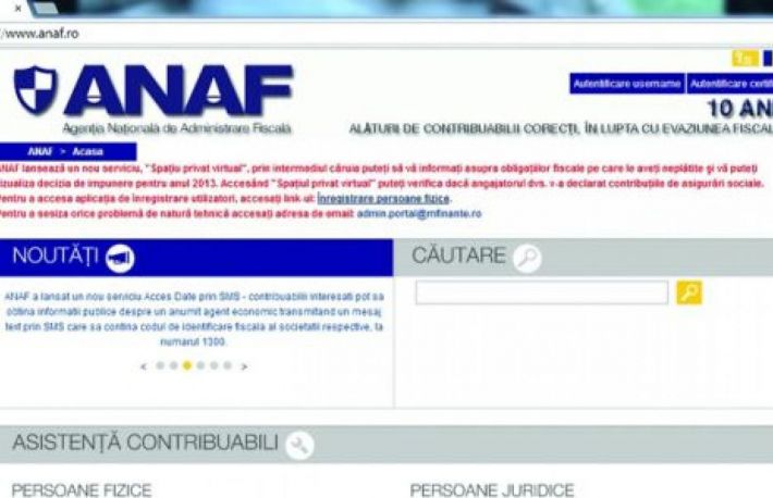 Anaf a lansat aplicatia "Spatiul privat virtual"