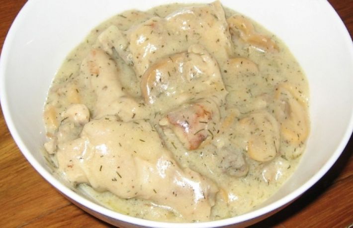 Pui cu ciuperci si arpagic